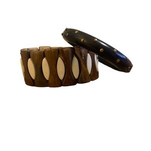 Vintage Express Brown and Black Bangle Set- Fashion Jewelry